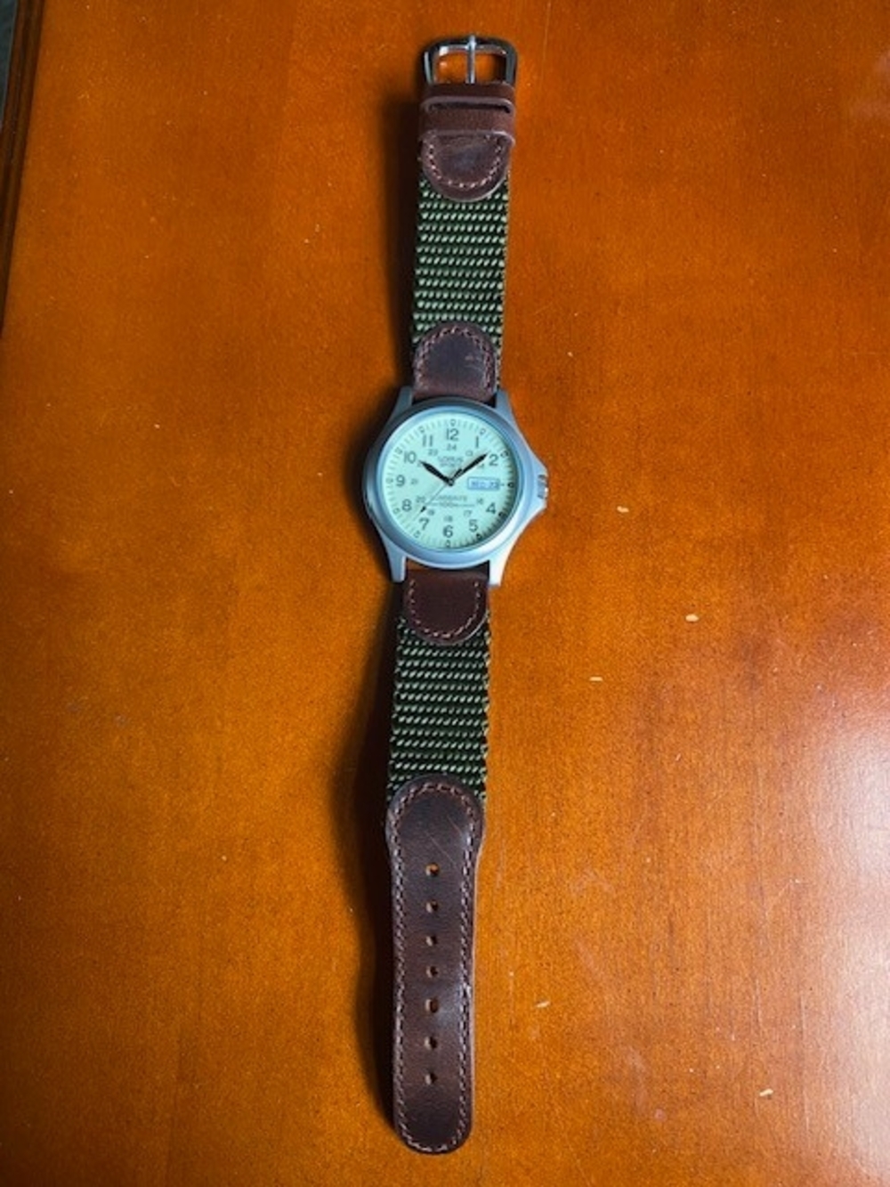 Men's Lorus Sports Lumibrite field watch.